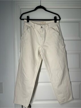 LEVI’S PREMIUM Women’s Boy Jean Cream Slight Barrel Carpenter Jeans Sz-30
